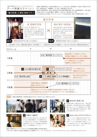 「アート町家ステイ2012　─町家でアートと暮らす日。─」の特別滞在プラン