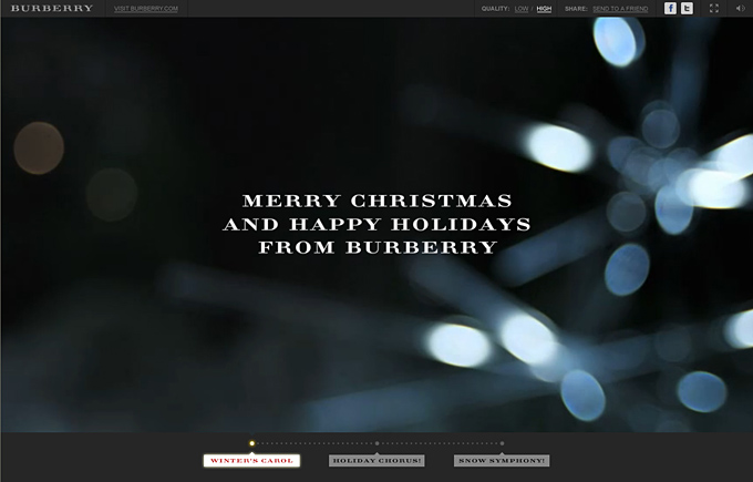 バーバリーのデジタル・ミュージッククリスマスカード バーバリーのデジタル・ミュージッククリスマスカード